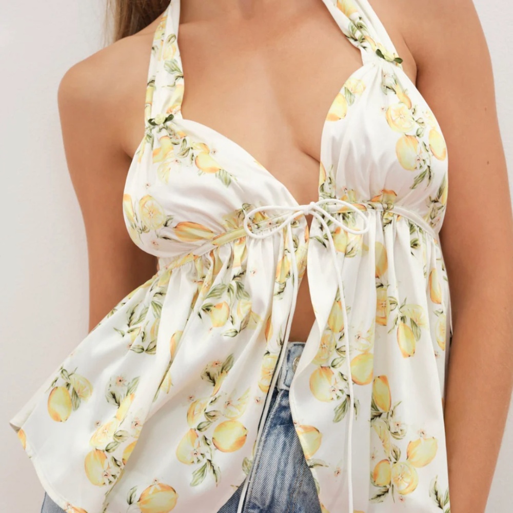 For Love & Lemons 'Cassandra' Top in White (NWT) - Picture 6 of 7